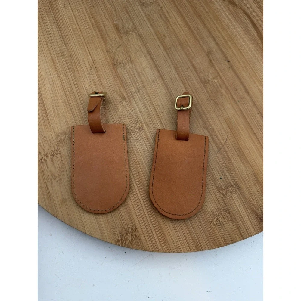 Initial H Luggage Tags‎ 2 Pcs Leather With Brass H.  No Custom Address Insert.